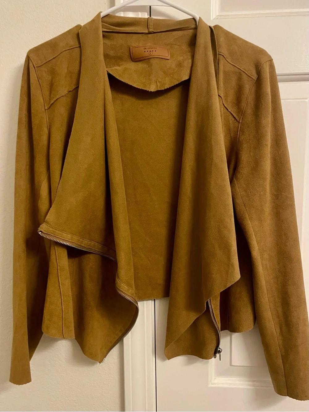 Blank NYC Draped Moto Jacket - Caramel Brown
